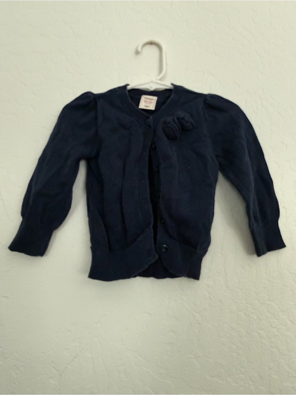 Old Navy Navy Knit Cardigan with Flower Detail